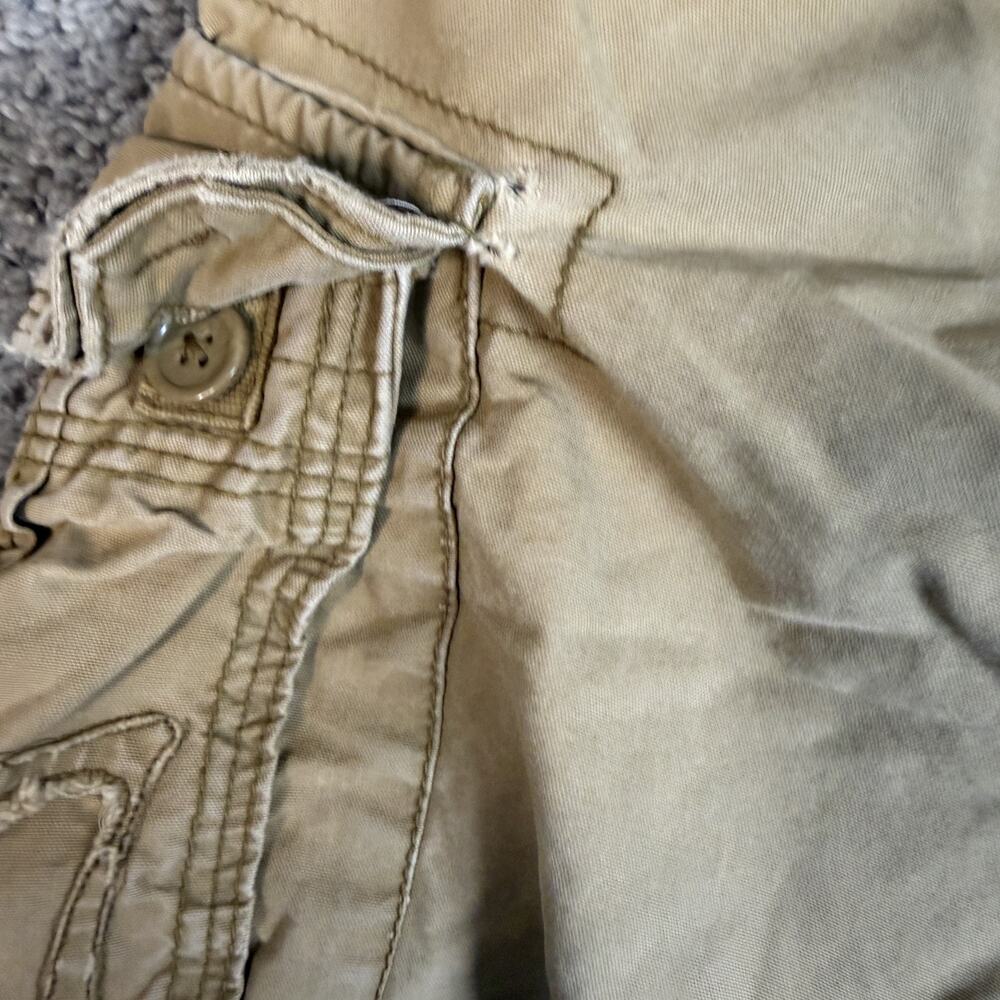 VTG American Eagle Outfitters Shorts Mens 32 Beige Cargo Canvas 11 In Pockets - Picture 6 of 12